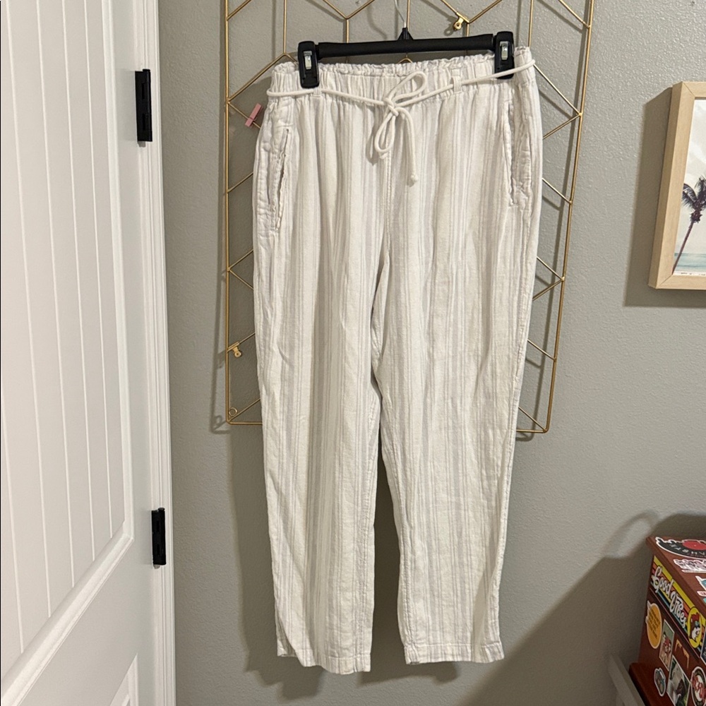 Sigrid Olsen Cream Drawstring Capris